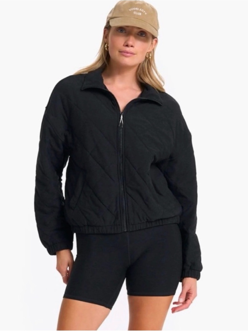 Vuori Women's halo insulated Black Quilted Zip-Front Jacket